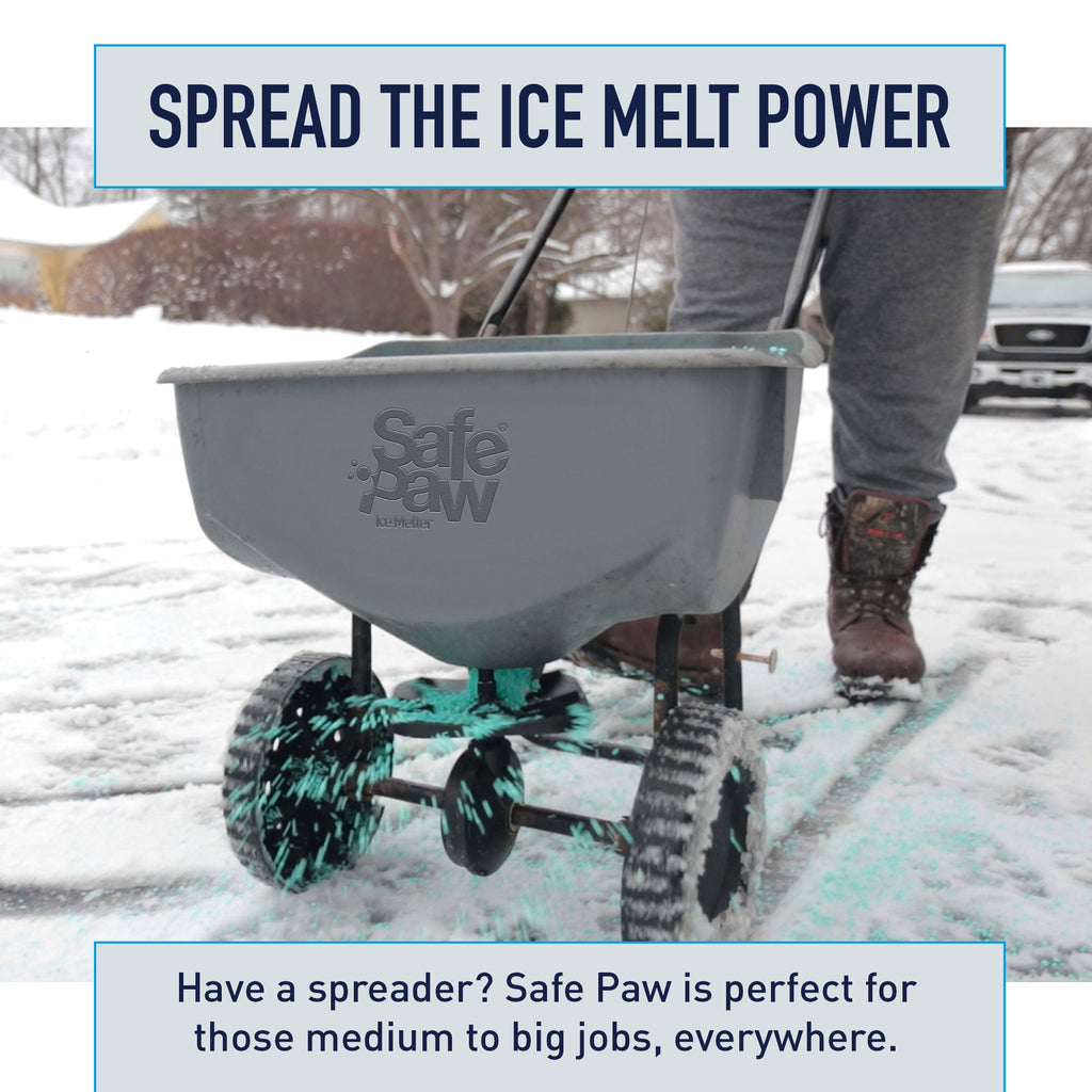 Safe Paw Pet Safe Ice Melt, 100% Salt and Chloride free with Traction Agent, Non-Toxic, Fast Acting, Lasts 3X Longer – 8 Lbs, 1 Pack