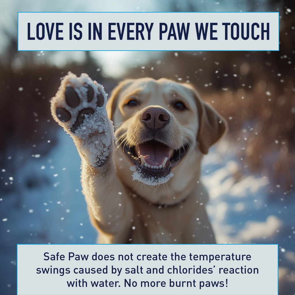 Safe Paw Pet Safe Ice Melt, 100% Salt and Chloride free with Traction Agent, Non-Toxic, Fast Acting, Lasts 3X Longer – 8 Lbs, 1 Pack