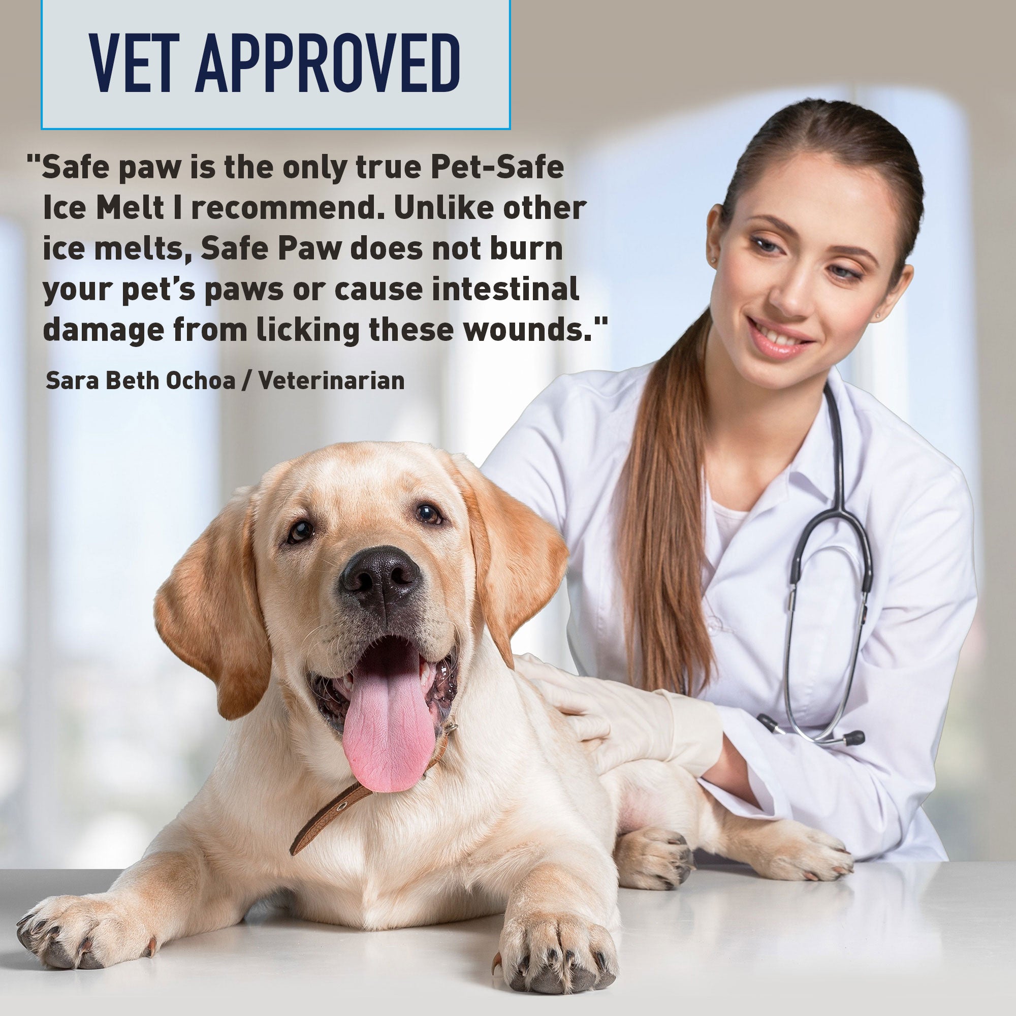 Safe Paw Pet Safe Ice Melt, 100% Salt and Chloride free with Traction Agent, Non-Toxic, Fast Acting, Lasts 3X Longer – 8 Lbs, 1 Pack